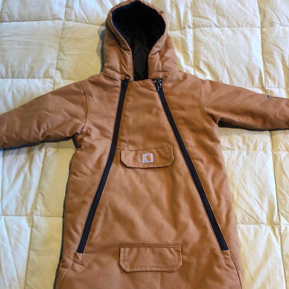Like New Carhartt Quick Duck Bunting Canvas Baby Snowsuit Size 6 Months